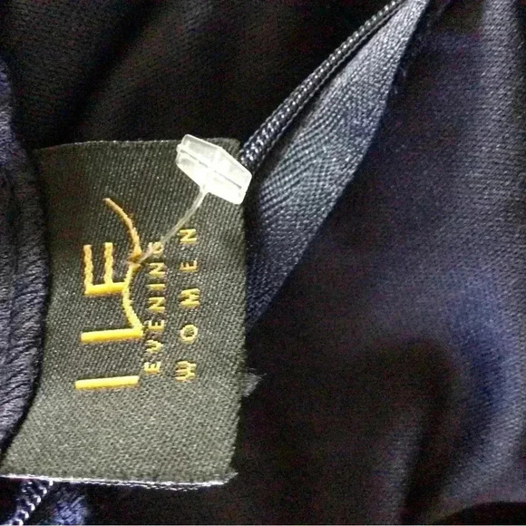 ILE EVENING Jeweled Cap Sleeve Jersey Navy Maxi Dress Cutout Ruching Formal 18W - Picture 10 of 14